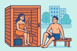 Sauna majoituksen yhteydessä omana tai yhteisenä