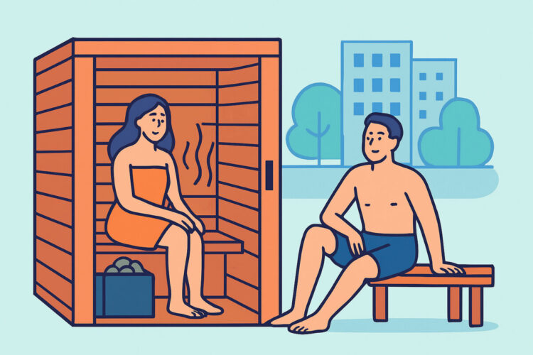 Sauna majoituksen yhteydessä omana tai yhteisenä